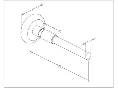 Kørerulle 2" med krave, L=122mm