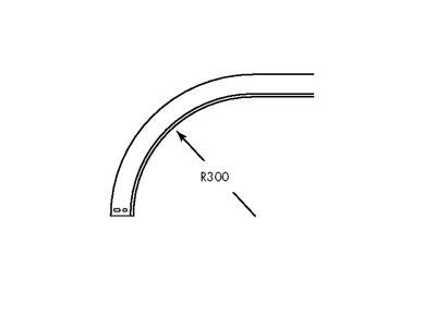 Køreskinnebue 2" R300 galv. Sta. L=3000,