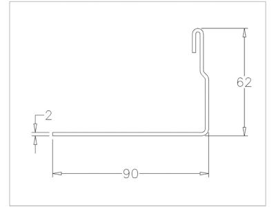 Karmvinkel, lodret, galv, Sta-L=6000mm