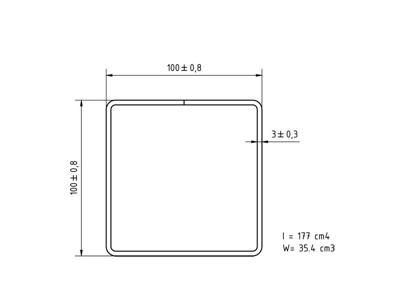 RHS Profiler 100x100x3mm L=6000mm