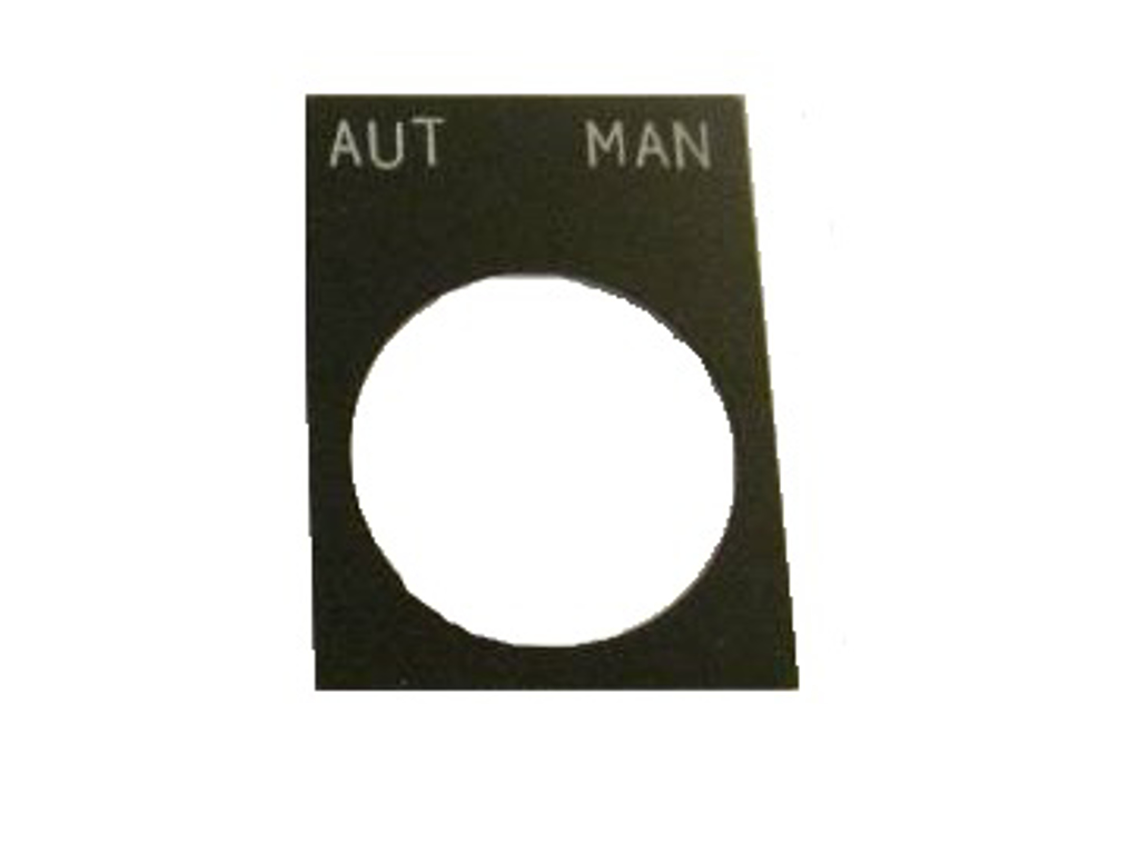 Skilt for trykboks AUT og MAN