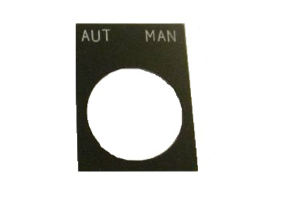 Skilt for trykboks AUT og MAN