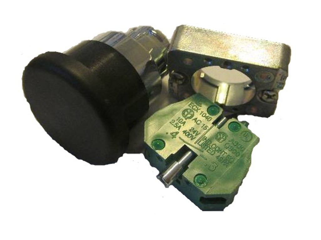 1 Tryk m. sort trykknap Ø22mm