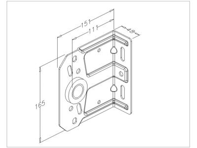 Vinkellejeplade, 2,5mm incl. 1" leje