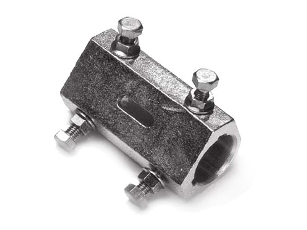 Kobling for 1 1/4" aksel, sølv L=100mm