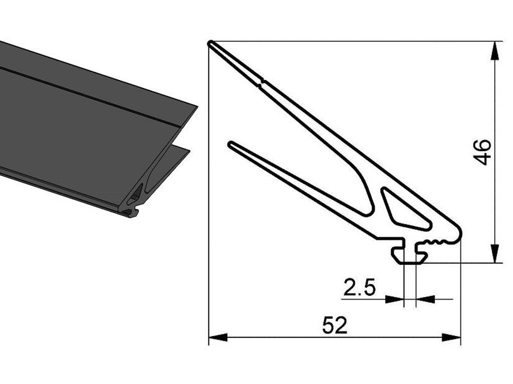 Topgummi m. dobbelt kapper, EPDM pris pr