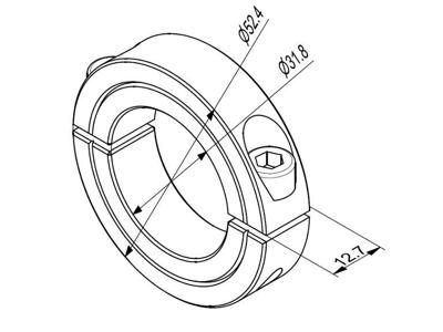 Stop ring 1 1/4", 2 dele, galv