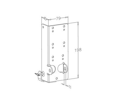 Bundbeslag par ikke justerbar, indvendig træk, max 500kg