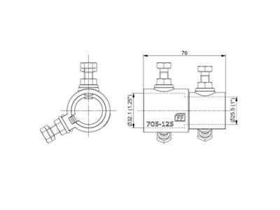 Kobling for 1" → 1 1/4" aksel