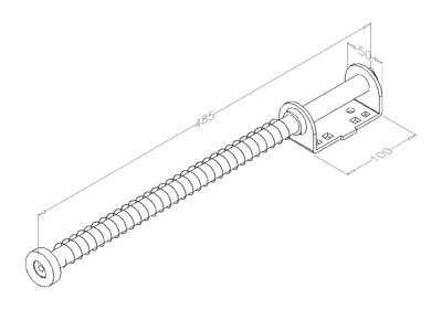 Stopfjeder L=485mm Inkl. Bolt, møtrik,