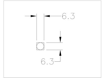 Kile uden bøjning 1/4"x1/4" L=75mm