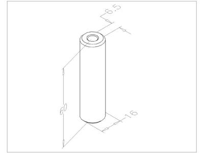 Bolt og møtrik M16, hul, 4 halv møtrik