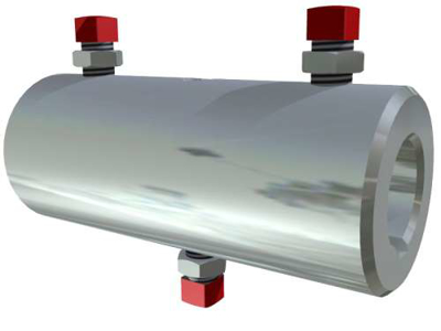 Stål kobling med notgang for 1" aksel