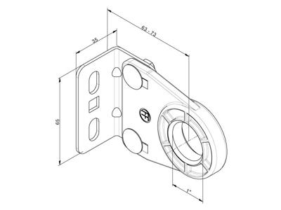 Lejeplade, justerbar, garagedør, 1"plast