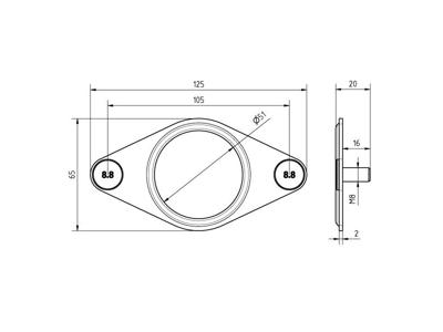 Leje holder, til leje diameter 2"
