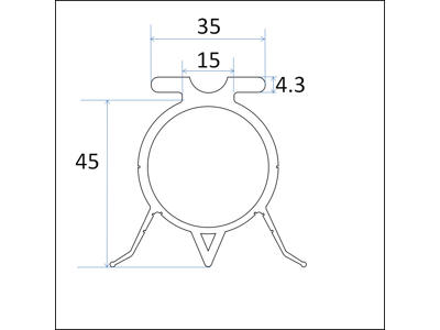 Bundgummi for Crawford 55mm i højde