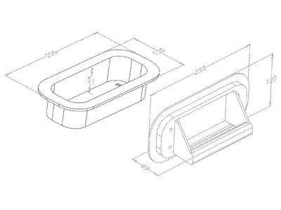 Inva Trampehåndtag/greb i sort nylon.